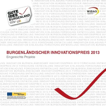 Offizielles Erscheinungsbild des Burgenländischen Innovationspreises 2013